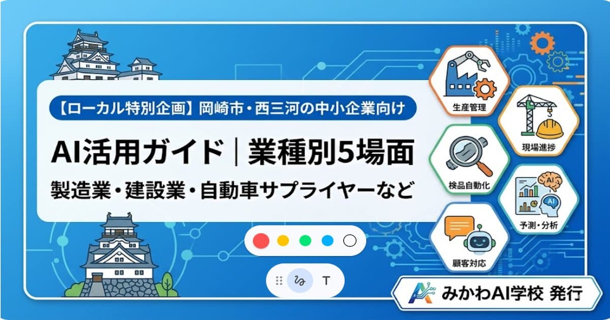 岡崎市・西三河の中小企業向けAI活用ガイド|製造業・建設業など業種別5場面